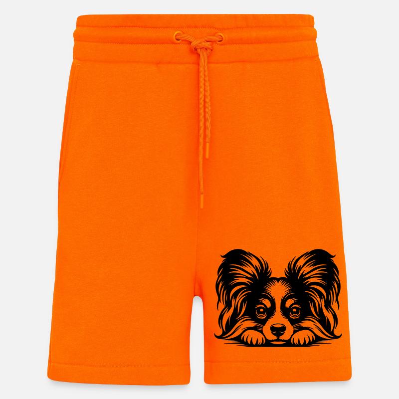 Papillon Kopf mit Pfoten - Shorts - made by SPREAD - SUNSET ORANGE
