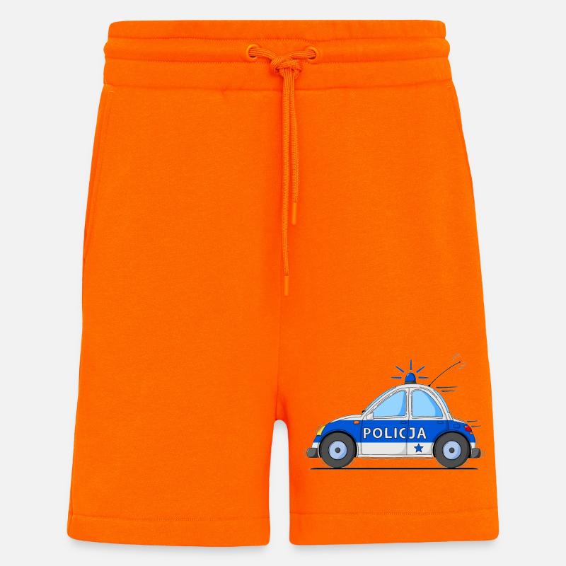Polizeiauto Policja Blau - Shorts - made by SPREAD - SUNSET ORANGE
