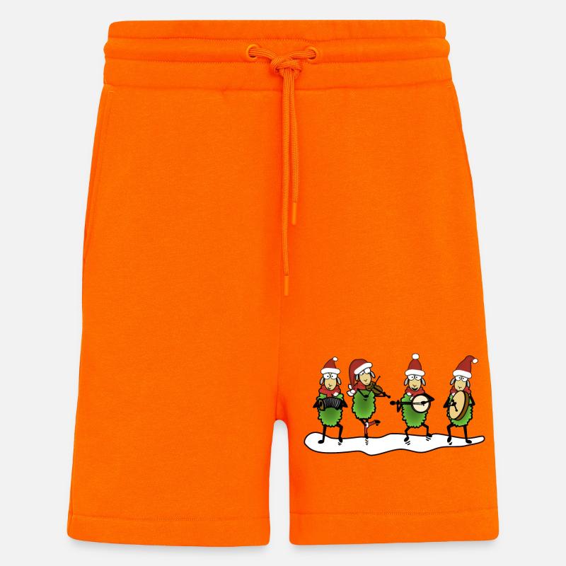 Weihnachten Folk Schafe - Shorts - made by SPREAD - SUNSET ORANGE