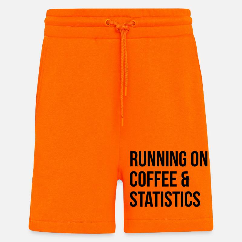 statistiques - Short bio décontracté fabriqué en UE - SUNSET ORANGE