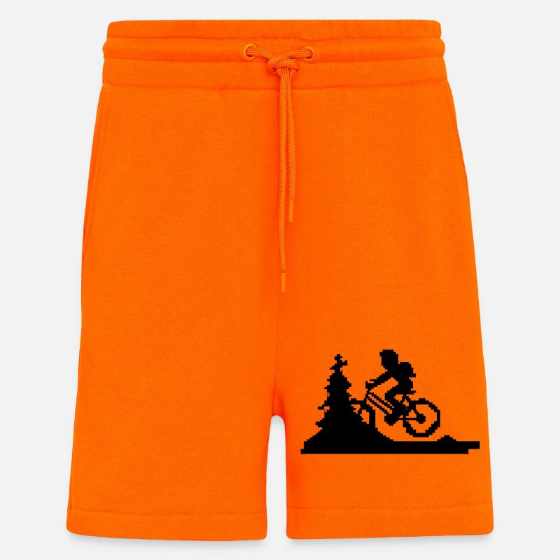 Mountainbiking Pixel Art - Shorts - made by SPREAD - SUNSET ORANGE