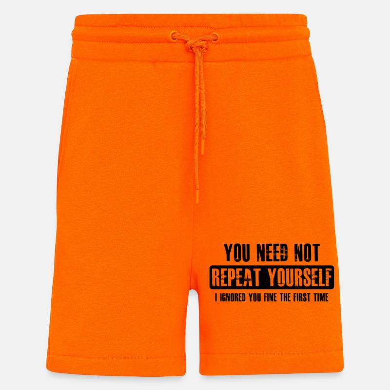 you need not repeat yourself - Shorts - made by SPREAD - SUNSET ORANGE