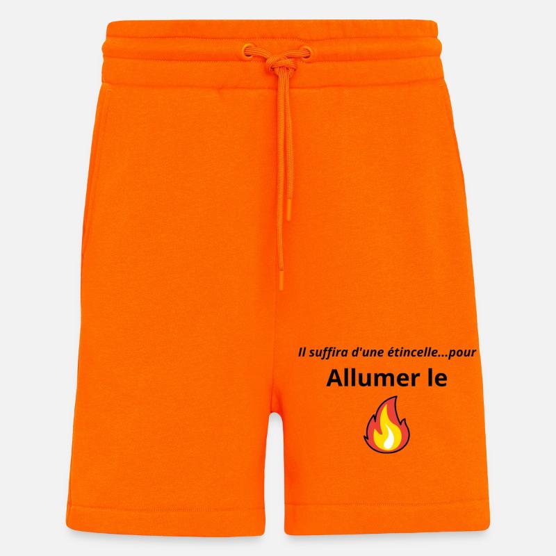 Allumer le feu chanson - Short bio décontracté fabriqué en UE - SUNSET ORANGE