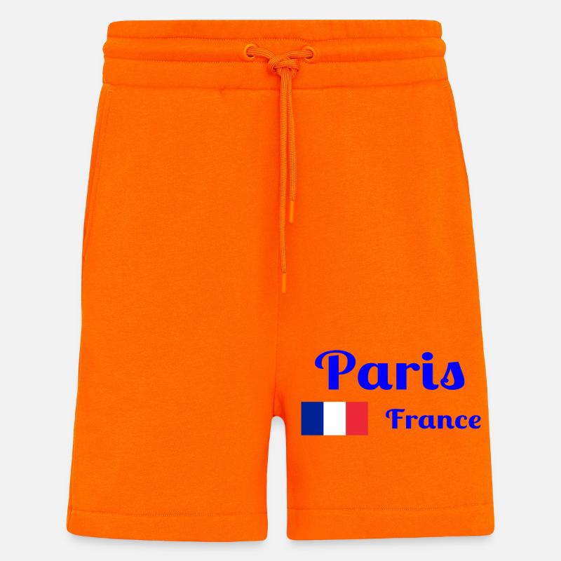 Paris Frankreich - Stilvolle Drucke - Shorts - made by SPREAD - SUNSET ORANGE