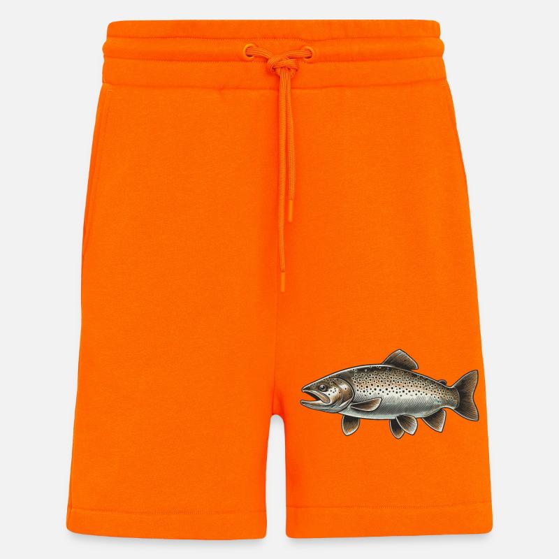 Truite - Short bio décontracté fabriqué en UE - SUNSET ORANGE