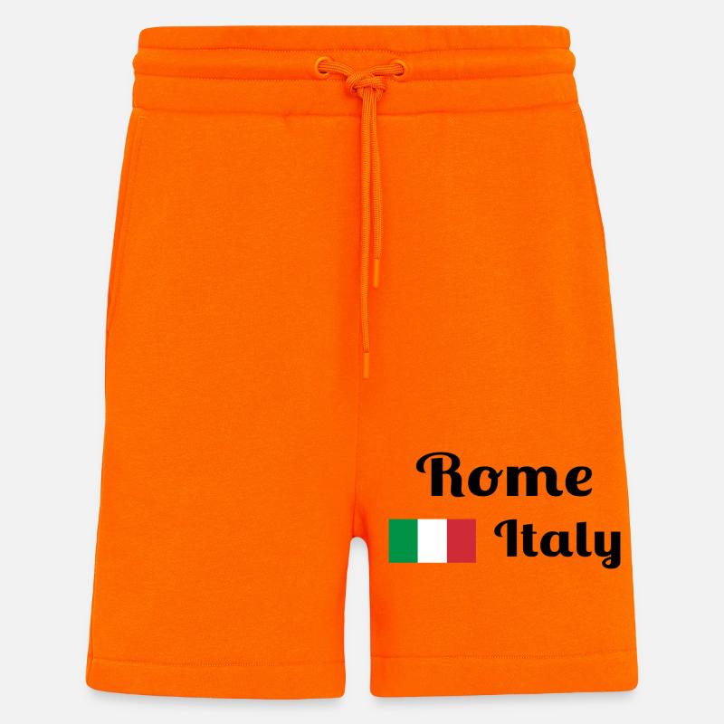 Rome, Italie - Imprimés élégants - Short bio décontracté fabriqué en UE - SUNSET ORANGE
