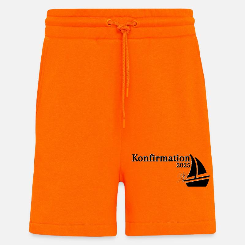 Confirmation 2025 Le navire navigue à l’horizon - Short bio décontracté fabriqué en UE - SUNSET ORANGE
