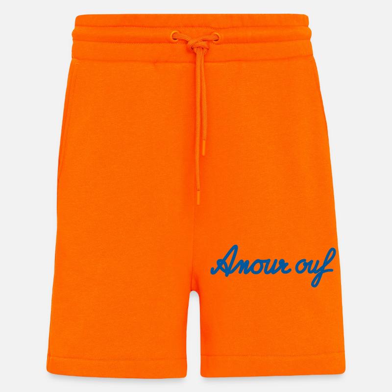 Amour Ouf – Style Bleu Éclatant - Short bio décontracté fabriqué en UE - SUNSET ORANGE