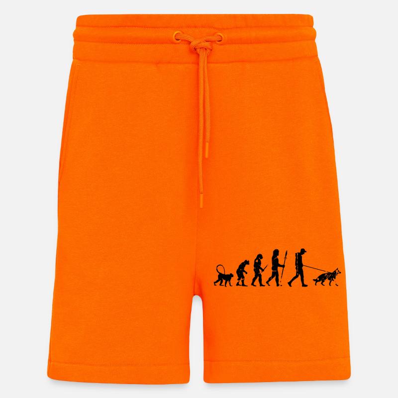 Evolution du berger allemand - Short bio décontracté fabriqué en UE - SUNSET ORANGE
