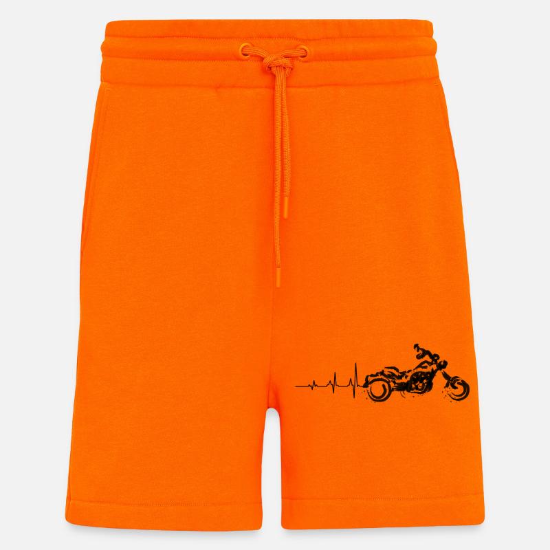 Moto à battement de cœur - Short bio décontracté fabriqué en UE - SUNSET ORANGE