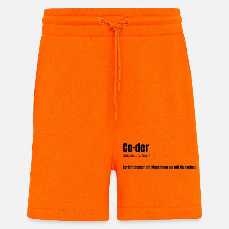 Coder - witziges Design für Entwickler - Shorts - made by SPREAD - SUNSET ORANGE