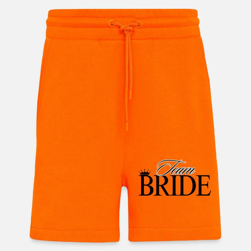 L’équipe de la mariée ! Personnalisable - Short bio décontracté fabriqué en UE - SUNSET ORANGE