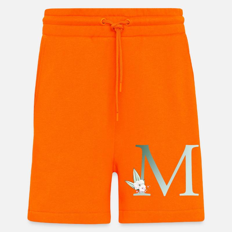 M Monogramm, Floral, personalisierbar - Shorts - made by SPREAD - SUNSET ORANGE