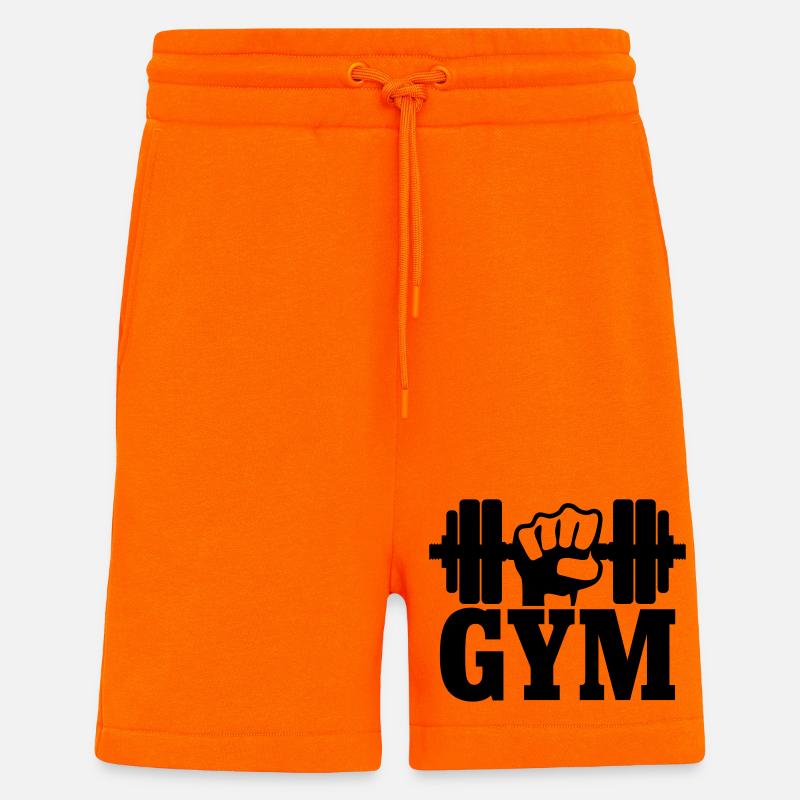GYM Faust mit Hantel - Shorts - made by SPREAD - SUNSET ORANGE
