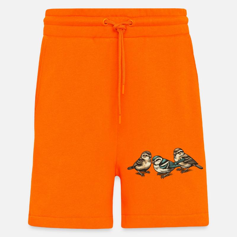 Trois petits oiseaux - Short bio décontracté fabriqué en UE - SUNSET ORANGE