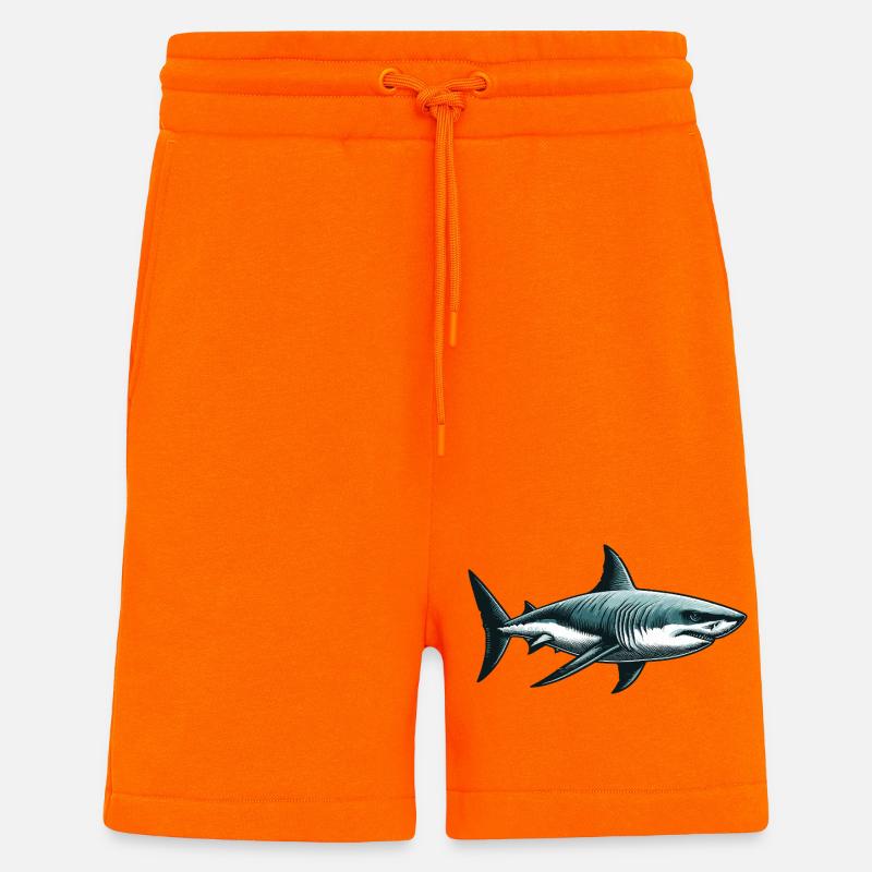 Great white shark - Shorts - made by SPREAD - SUNSET ORANGE