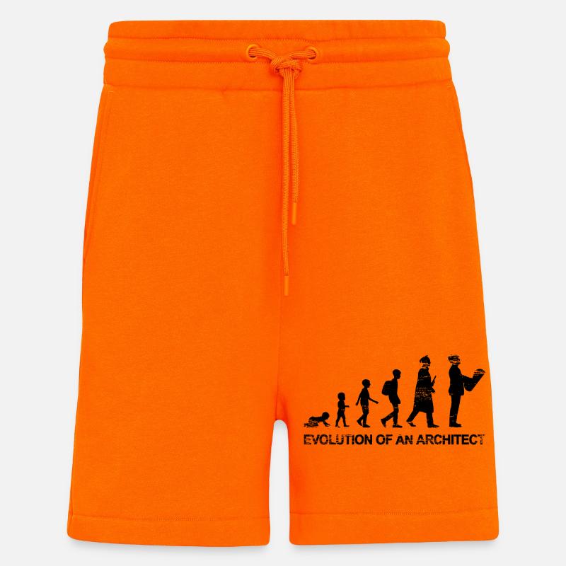 Entwicklung der Architektur - Shorts - made by SPREAD - SUNSET ORANGE