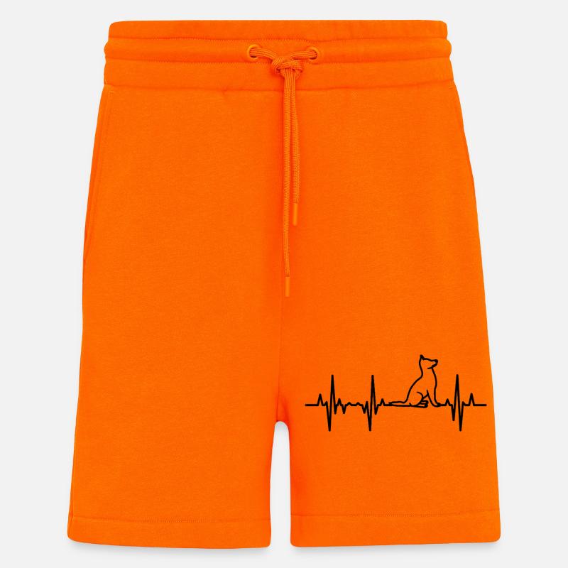 Hund EKG Herzlinie - Shorts - made by SPREAD - SUNSET ORANGE