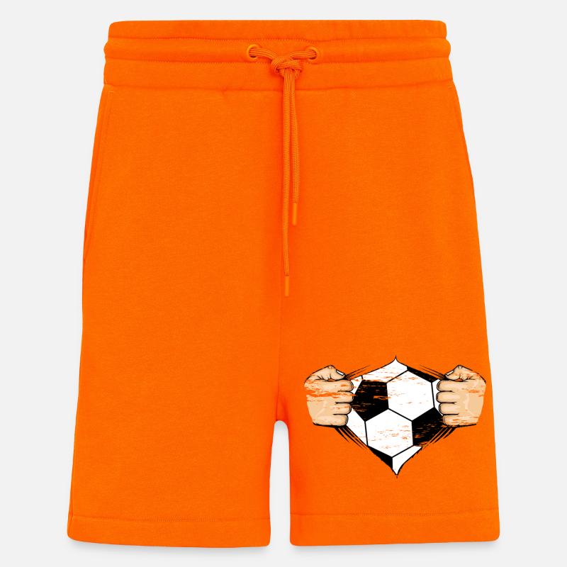 Fussball Design used - Shorts - made by SPREAD - SUNSET ORANGE
