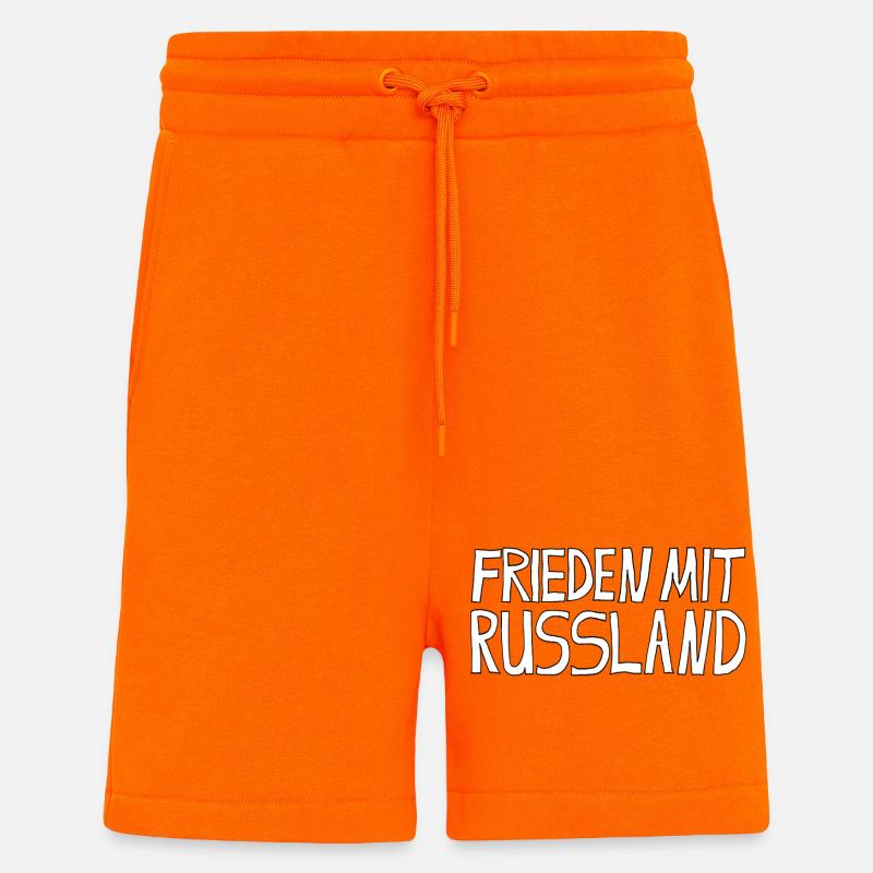 PAIX AVEC LA RUSSIE - Short bio décontracté fabriqué en UE - SUNSET ORANGE