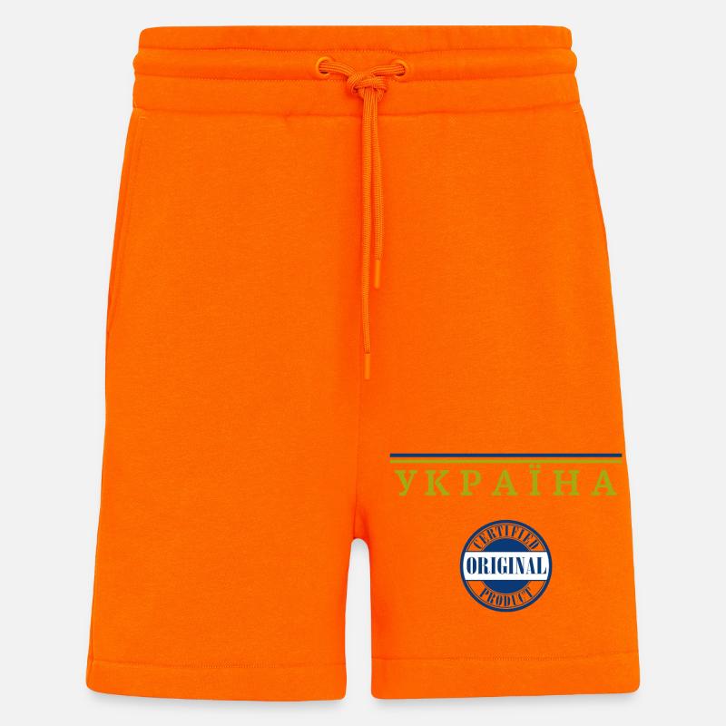 Fierté ukrainienne, drapeau ukrainien - Short bio décontracté fabriqué en UE - SUNSET ORANGE