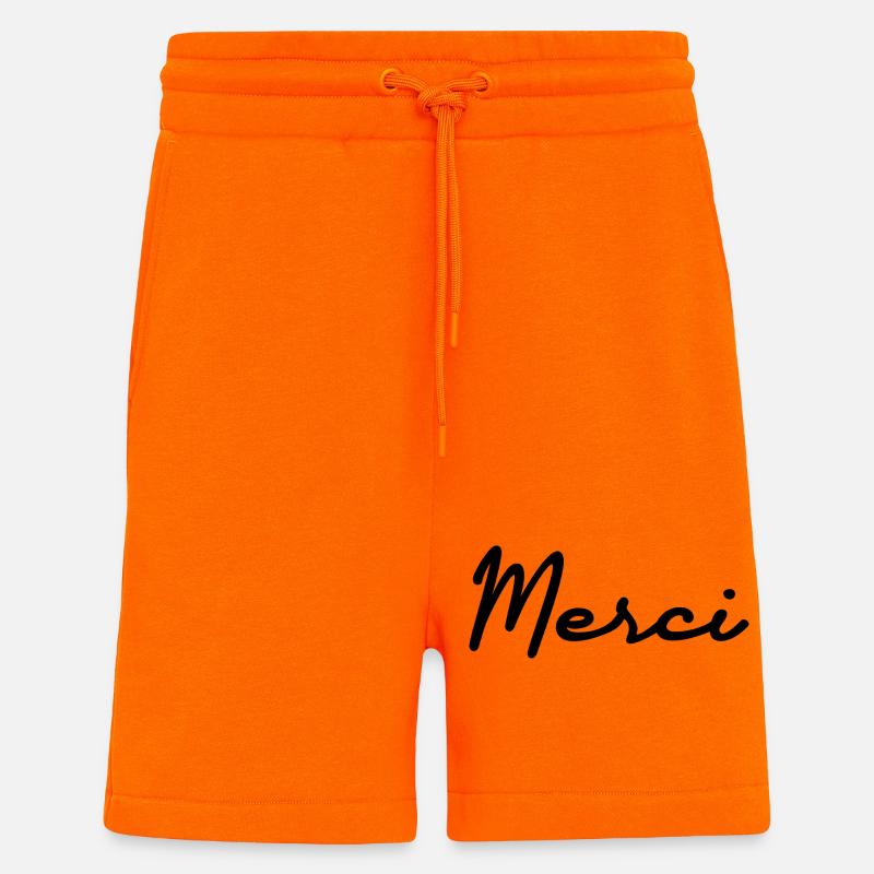 MAÎTRESSE. MAITRE. MERCI. MERCI MAÎTRESSE - Short bio décontracté fabriqué en UE - SUNSET ORANGE