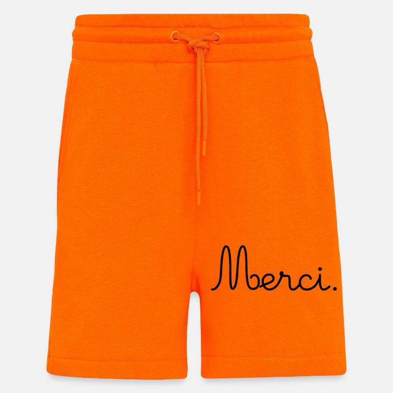MERCI. THANKS. ANNIVERSAIRE. NAISSANCE. RETRAITE. - Short bio décontracté fabriqué en UE - SUNSET ORANGE
