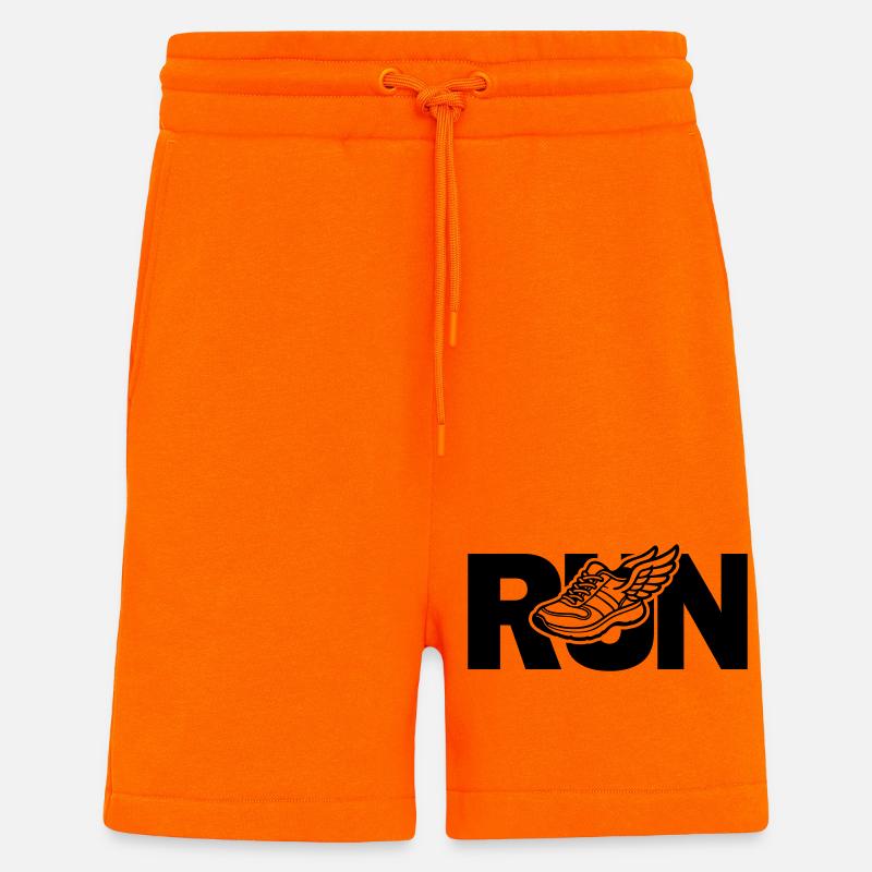 Run - course à pied - Short bio décontracté fabriqué en UE - SUNSET ORANGE