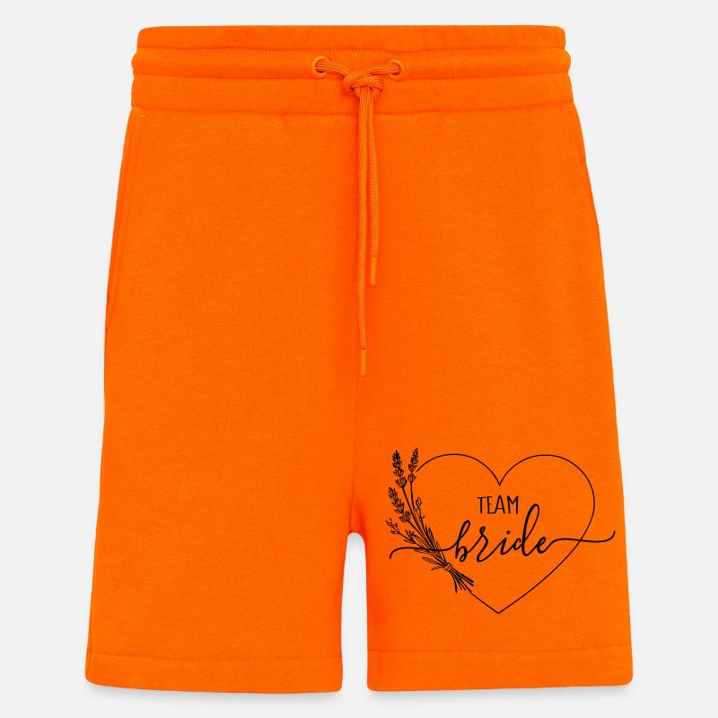 Équipe Bride Coeur Fleurs sauvages - Short bio décontracté fabriqué en UE - SUNSET ORANGE