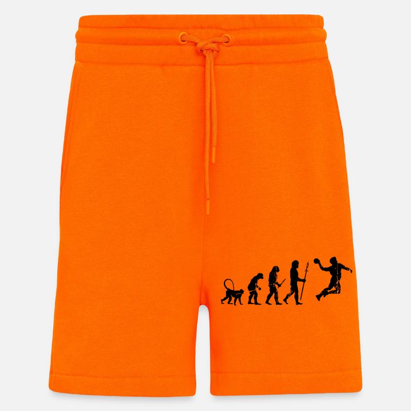Funny handball player Evolution - Shorts - made by SPREAD - SUNSET ORANGE