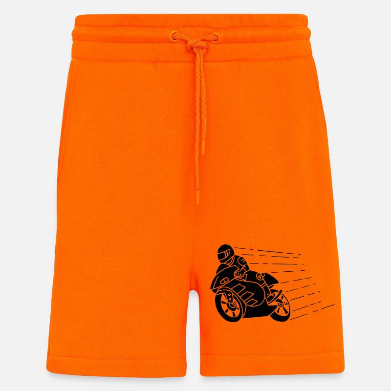 Schwarzer Biker und Geschwindigkeit - Shorts - made by SPREAD - SUNSET ORANGE