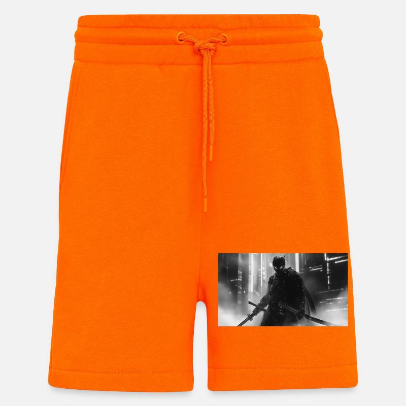 Urbaner Samurai im schwarzen Schatten - Shorts - made by SPREAD - SUNSET ORANGE