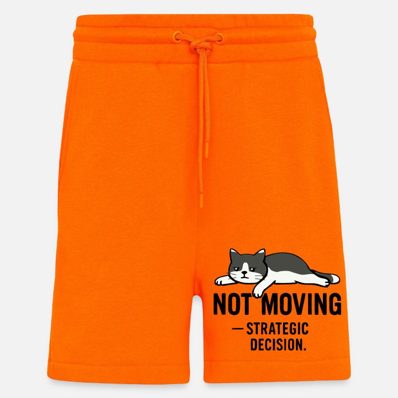 T-shirt Lazy cat – Not moving - Short bio décontracté fabriqué en UE - SUNSET ORANGE