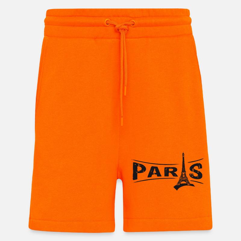 PARIS with Eiffel Tower - Shorts - made by SPREAD - SUNSET ORANGE