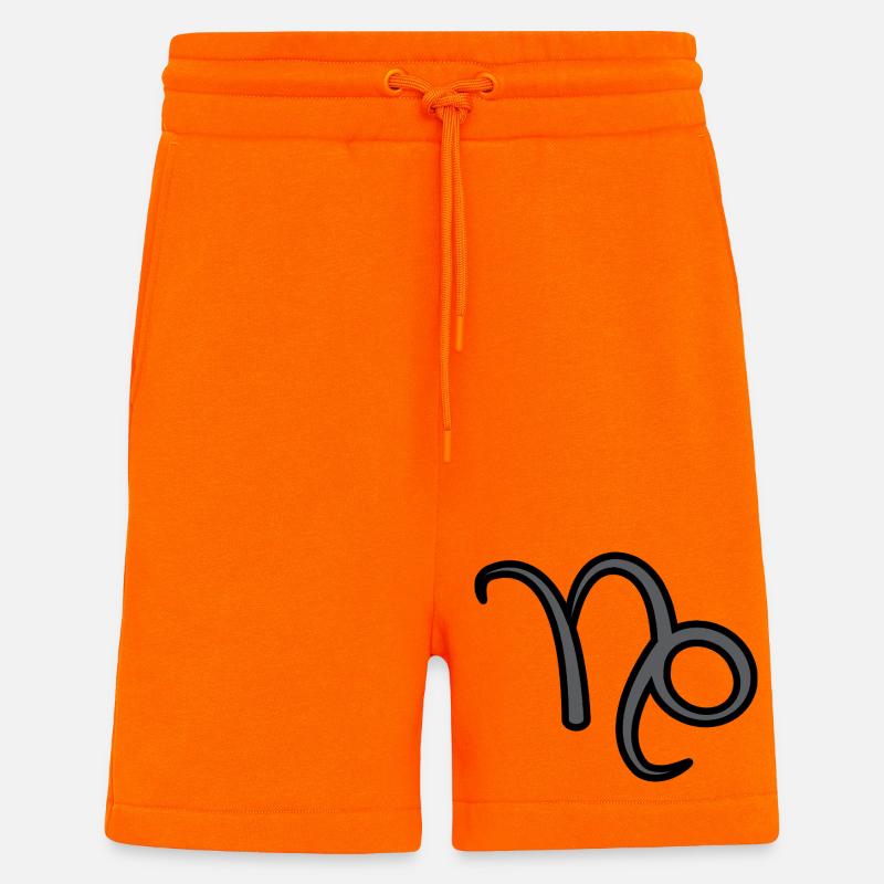 Steinbock Sternzeichen Symbol Schwarz & Grau - Shorts - made by SPREAD - SUNSET ORANGE