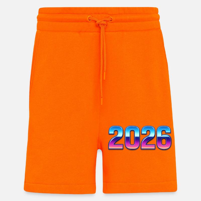 Neon 2026 Gradient Design - Shorts - made by SPREAD - SUNSET ORANGE