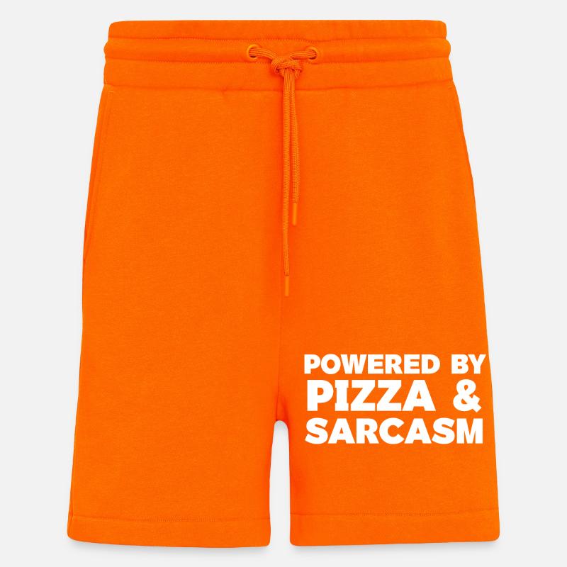 Propulsé par Pizza & Sarcasm T-shirt - Short bio décontracté fabriqué en UE - SUNSET ORANGE