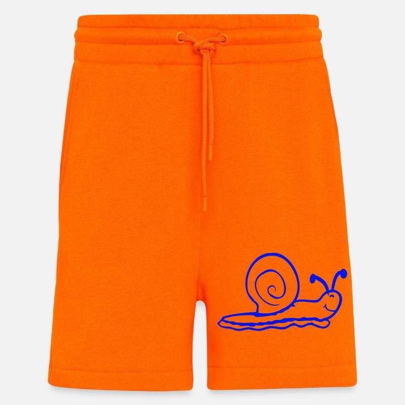 coquille d'escargot limace escargot sourit doucement - Short bio décontracté fabriqué en UE - SUNSET ORANGE