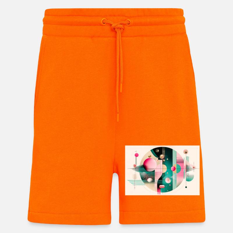 Composition Abstraite Envolée Chromatique - Short bio décontracté fabriqué en UE - SUNSET ORANGE