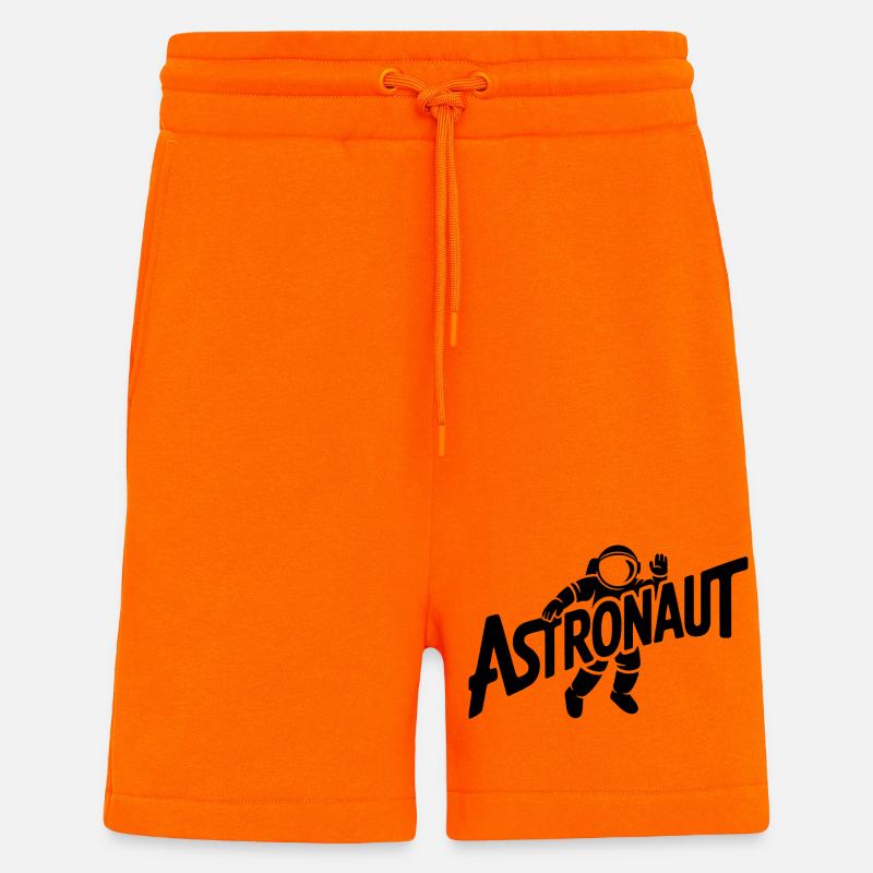Astronaute - Cool Astonomy Logo - Short bio décontracté fabriqué en UE - SUNSET ORANGE