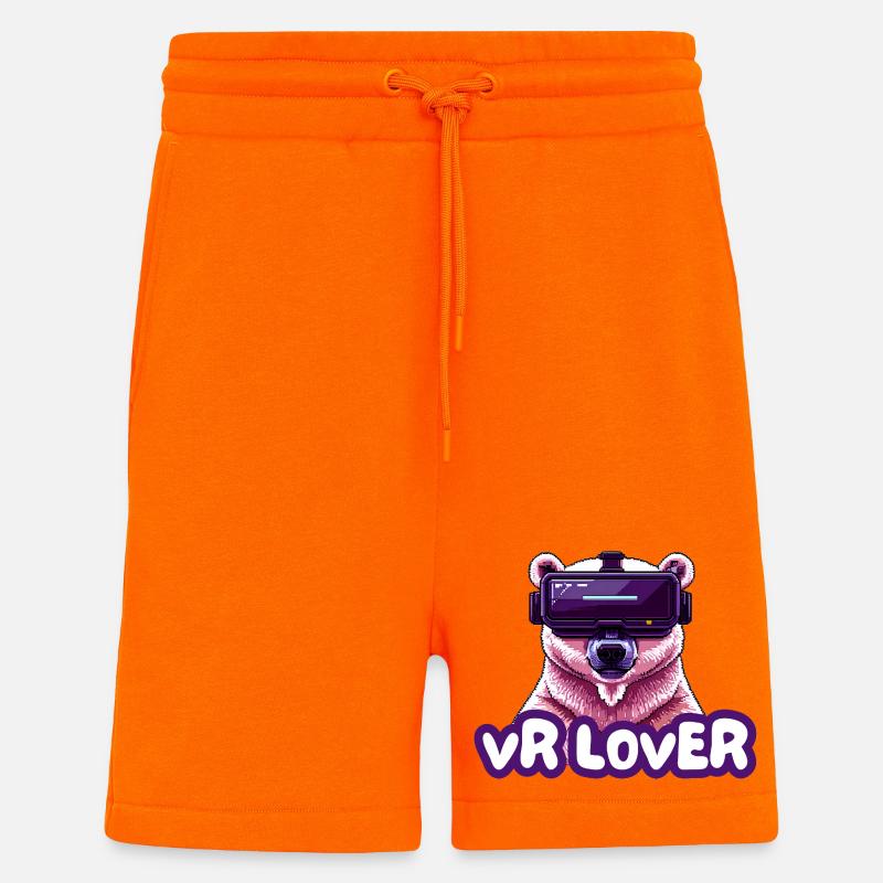 VR Bear with Virtual Reality Glasses - Shorts - made by SPREAD - SUNSET ORANGE