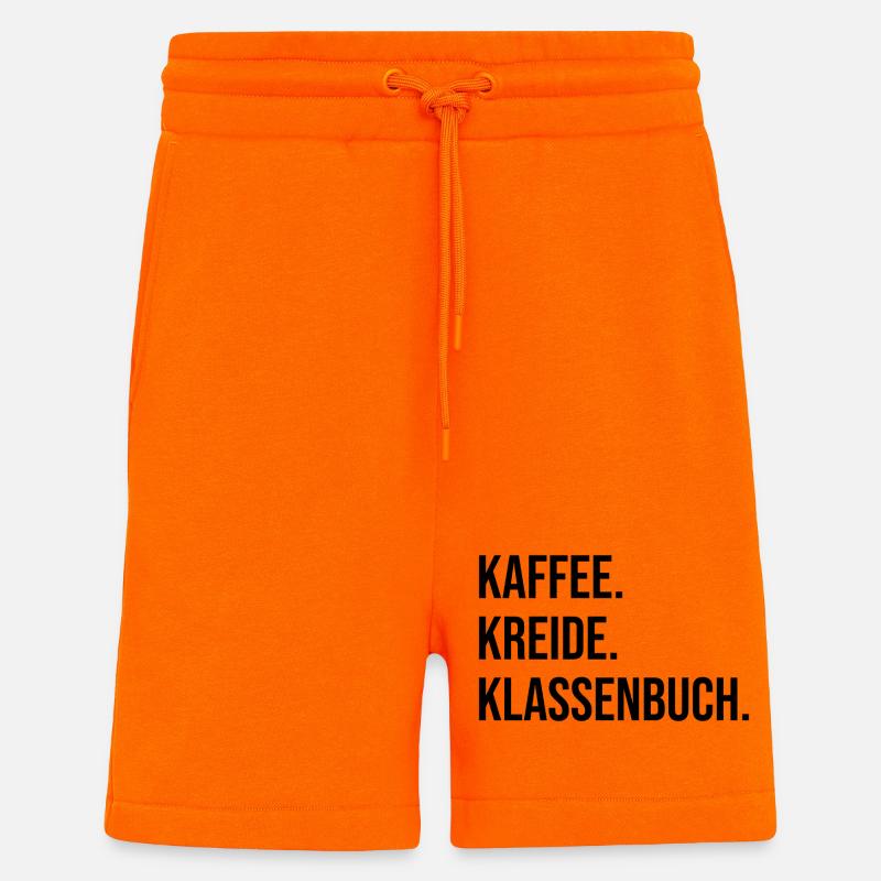 Kaffee. Kreide. Klassenbuch. - Shorts - made by SPREAD - SUNSET ORANGE