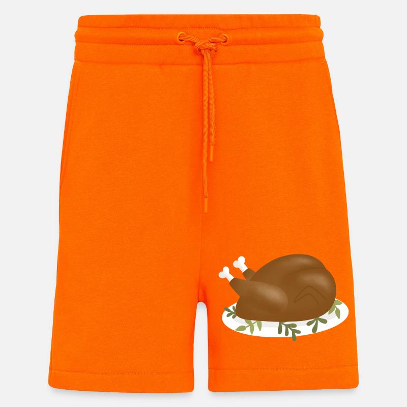 Crispy Roast Turkey Illustration - Shorts - made by SPREAD - SUNSET ORANGE
