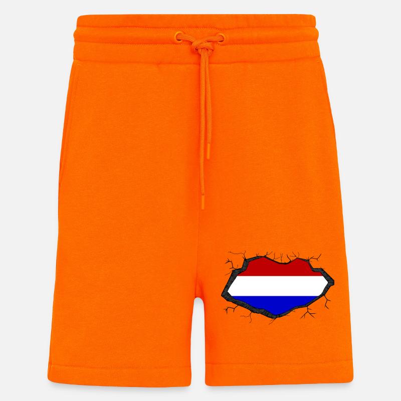 Percée du drapeau hollandais - Short bio décontracté fabriqué en UE - SUNSET ORANGE