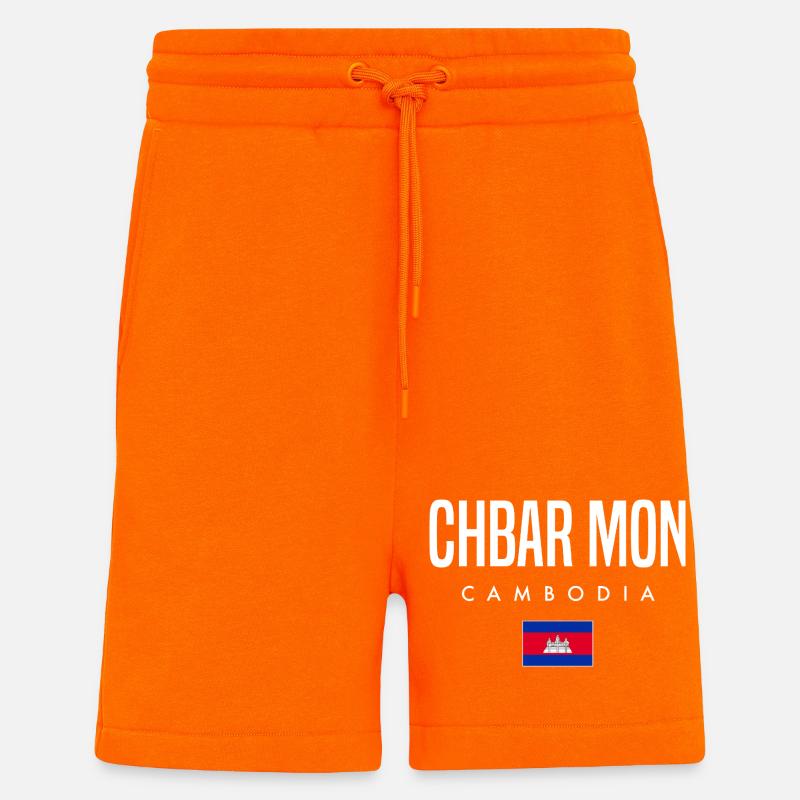 Chbar Mon Cambodia Khmer - Shorts - made by SPREAD - SUNSET ORANGE