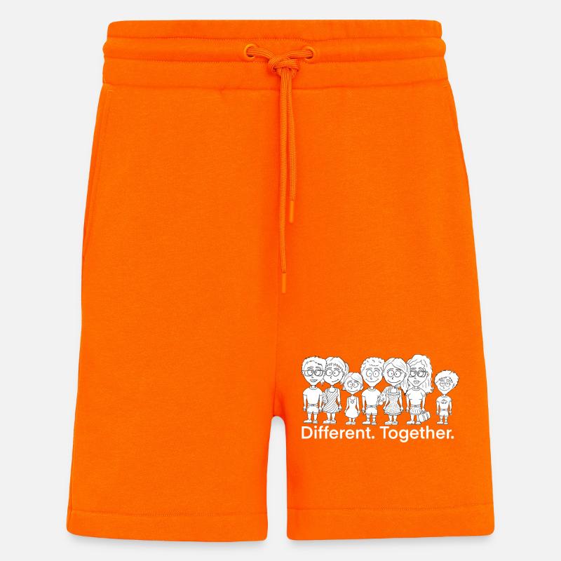 Diversité et cohésion - Short bio décontracté fabriqué en UE - SUNSET ORANGE