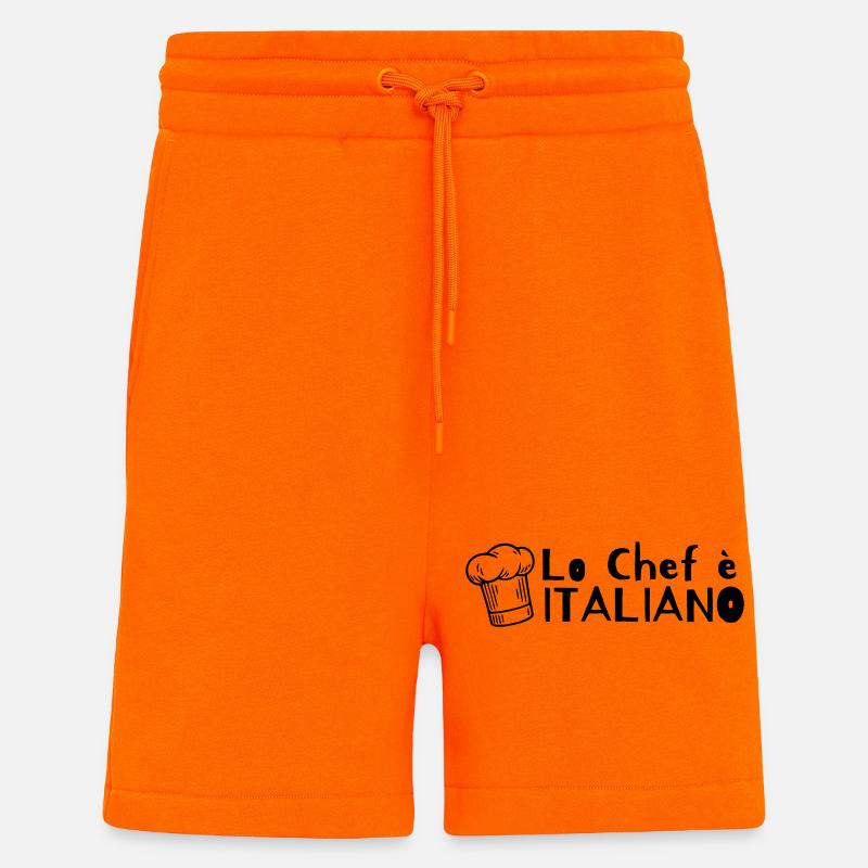 Lo chef è Italiano - Short bio décontracté fabriqué en UE - SUNSET ORANGE
