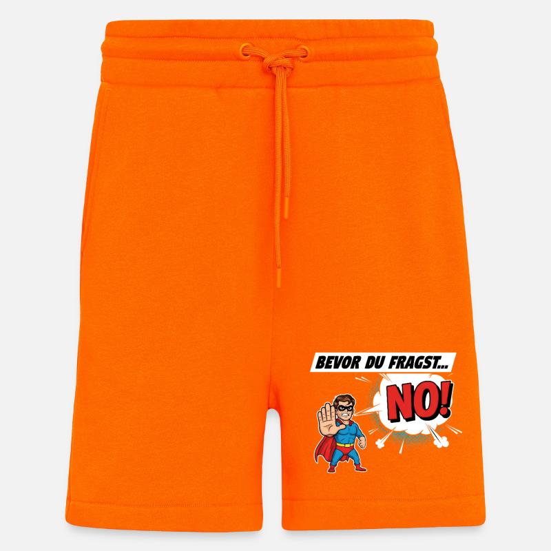 Superheldischer Warnhinweis Comic Design - Shorts - made by SPREAD - SUNSET ORANGE