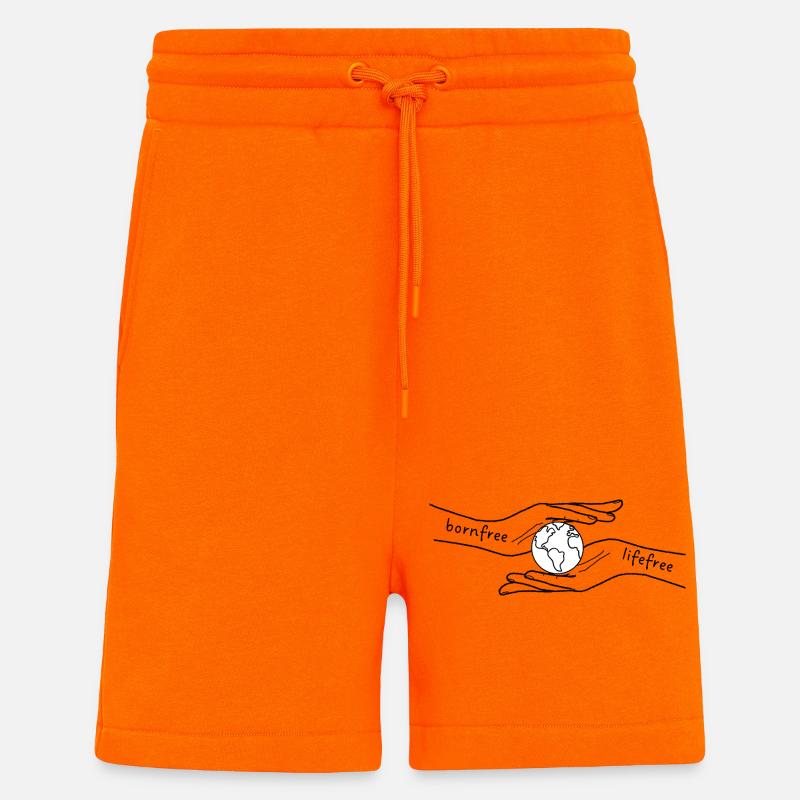 Erde in Händen: Schutz und Pflege - Shorts - made by SPREAD - SUNSET ORANGE
