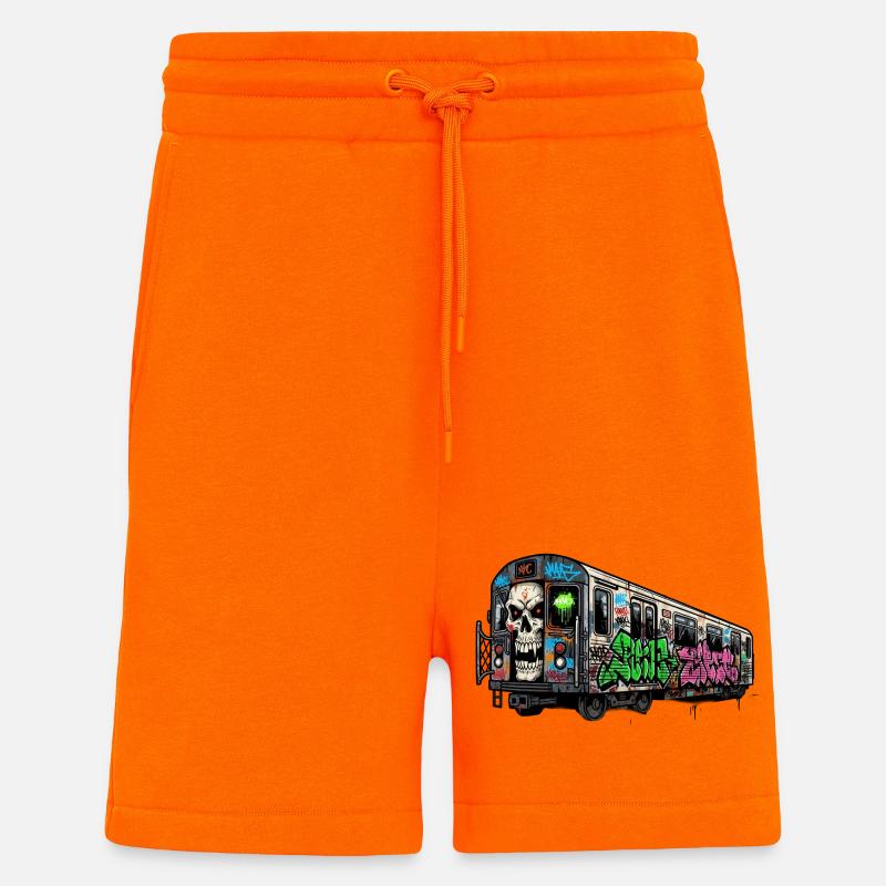 Graffiti Verkehrsbranding auf U-Bahn - Shorts - made by SPREAD - SUNSET ORANGE